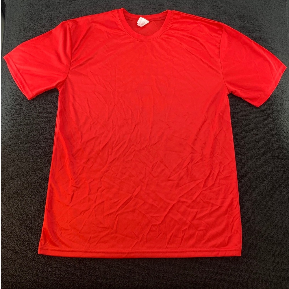 C2 Sport Red Short Sleeve Crew Neck T Shirt Athletic Performance Top‎ Mens L